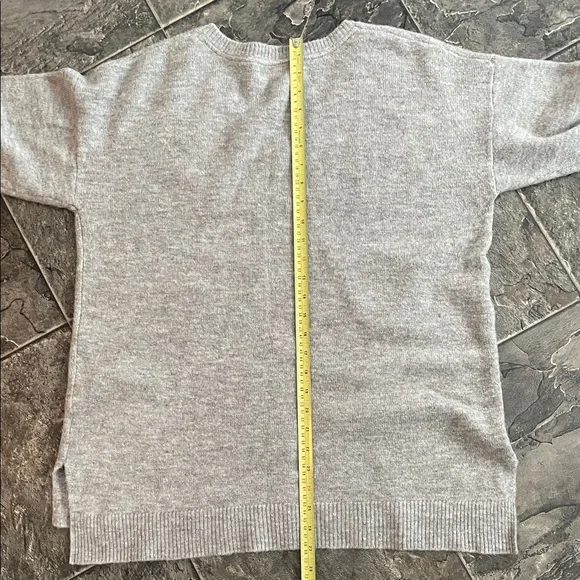 LOVE & LEGEND Whimsi Avant Garde Gray Knit Graphic Appliqué Embroidered Sweater - Picture 12 of 12